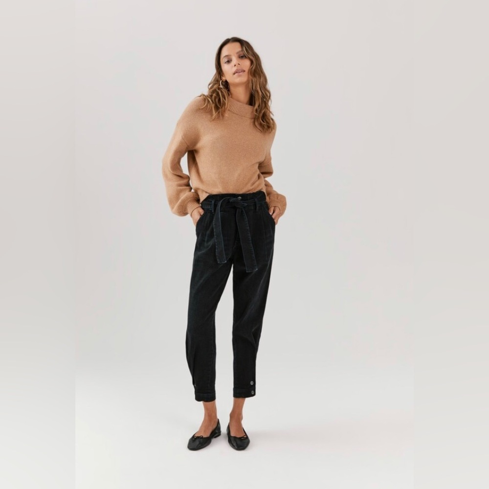 Something Navy June Tie Waist Denim in Black